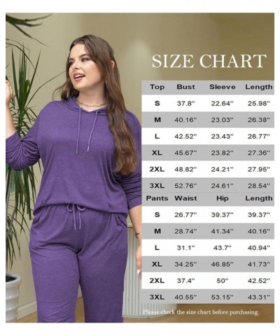 Womens Two Piece Tracksuit Outfits Hoodies Jogger Sweatsuit Lounge Sets with Pockets A_purple $20.16 Sleep & Lounge