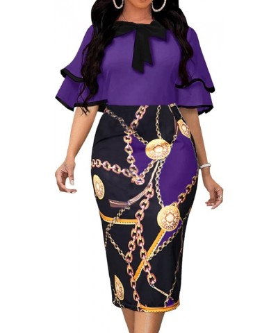 Women Sexy Dress Bodycon Work Dress Elegant Pencil Dress Purplea $18.62 Dresses