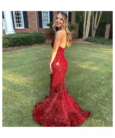 Sequin Prom Dresses 2024 Long Sparkly Mermaid Strapless V Neck Formal Evening Party Gowns Ruched Homecoming Dress Black $33.7...