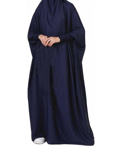 Women's Muslim Abaya Dress One-Piece Prayer Dress Islamic Full Length Kaftan with Hijab Dubai Maxi Dress Dark Blue $27.55 Swi...