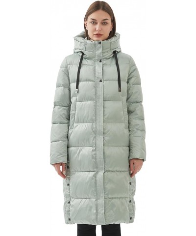 Women's long jacket winter coat for women long winter down coat warm down parka Light Green $51.30 Jackets