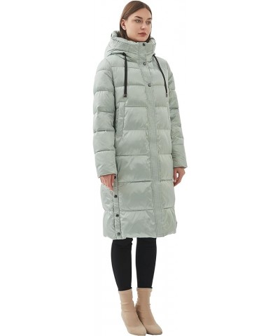 Women's long jacket winter coat for women long winter down coat warm down parka Light Green $51.30 Jackets