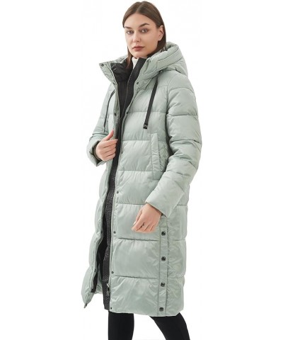 Women's long jacket winter coat for women long winter down coat warm down parka Light Green $51.30 Jackets