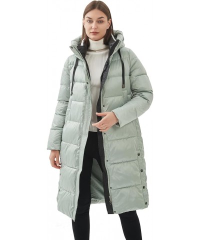 Women's long jacket winter coat for women long winter down coat warm down parka Light Green $51.30 Jackets