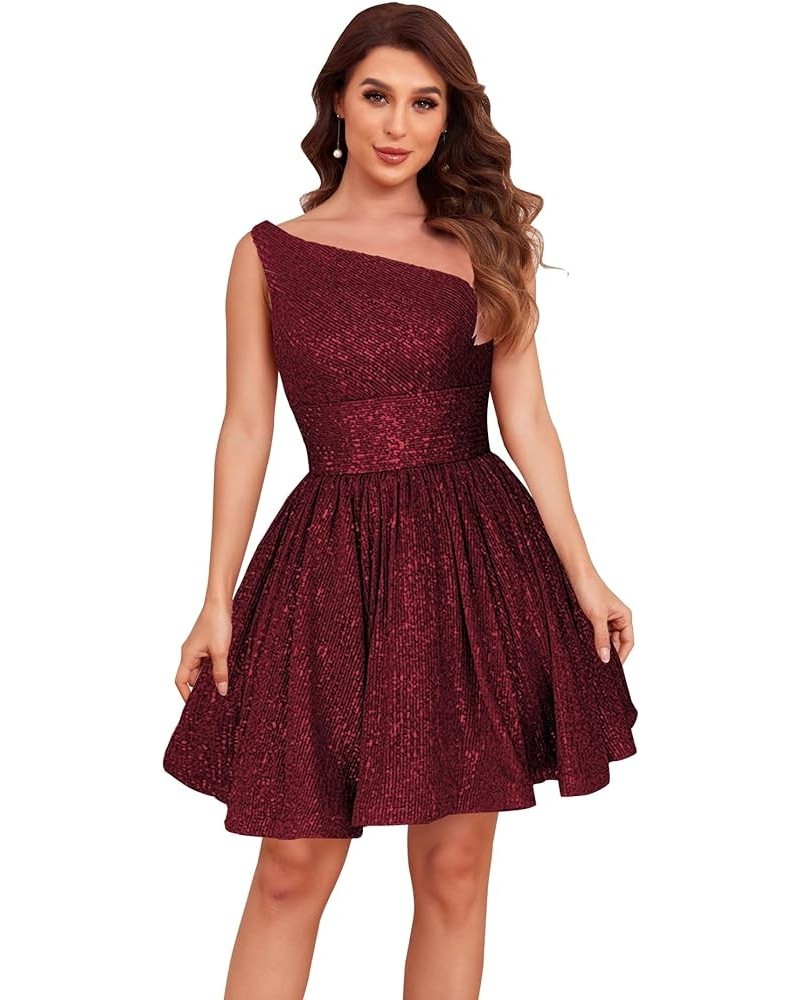 Sparkly Sequin Homecoming Dresses Short Prom Dresses V Neck Mini Cocktail Party Dress Burgundy $32.20 Dresses