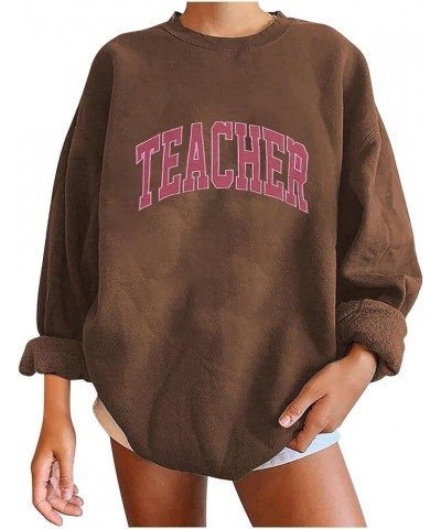 Teacher Sweatshirt for Women 2023 Oversized Crewneck Pullover Hoodie Fall Fashion Outfits Casual Letter Print Long Sleeve Top...