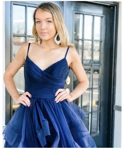 Glitter Tulle Spaghetti Straps Short Prom Dresses for Teens Tiered Homecoming Dresses 2024 V-Neck Mini Cocktail Dress Red $34...