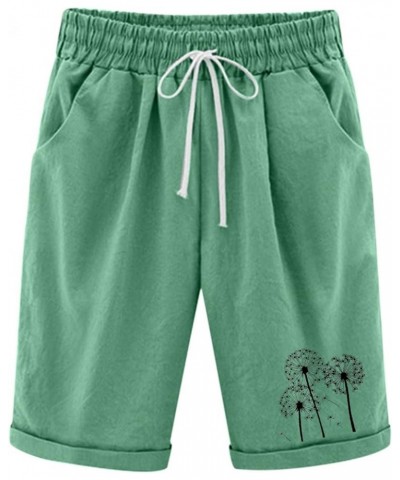 Bermuda Shorts for Women,Womens Bermuda Shorts Plus Size Elastic Waist Trendy Knee-Length Drawstring Bermuda Shorts Green $4....