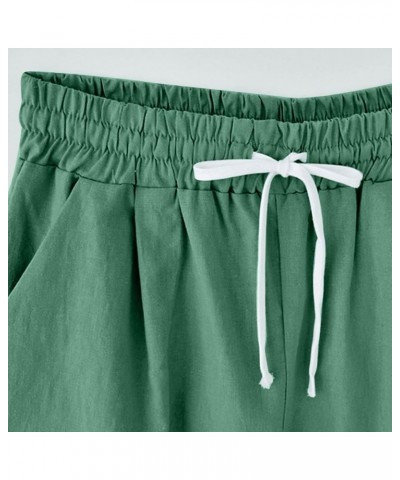 Bermuda Shorts for Women,Womens Bermuda Shorts Plus Size Elastic Waist Trendy Knee-Length Drawstring Bermuda Shorts Green $4....