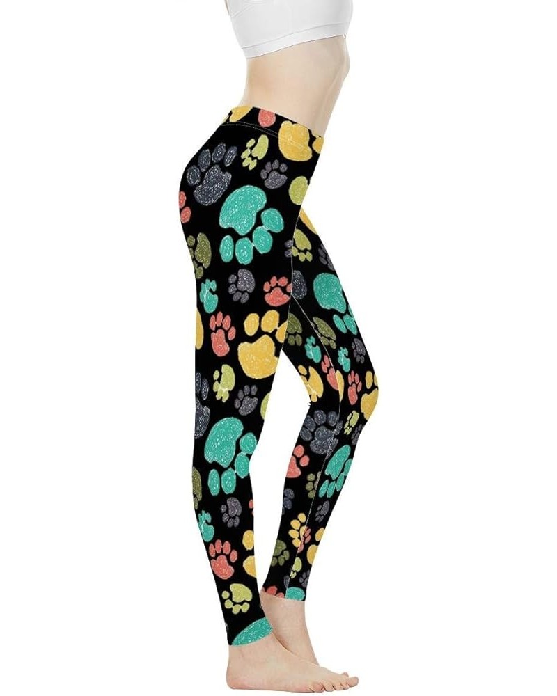 Long Yoga Pants for Women Tall Sexy Butt Lift Tights Leggings High Waist Sport Trousers Tummy Control XS-3XL Colorful Puppy P...