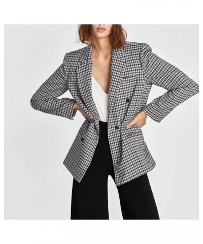 Womens Blazer, Double Breasted Cardigan Formal Suit Long Sleeve Lapels Jacket Business Office Blazer Jackets Black Black $18....