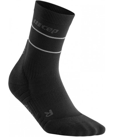 Women's Compression Reflective Socks | Mid Cut Socks Black $13.70 Activewear