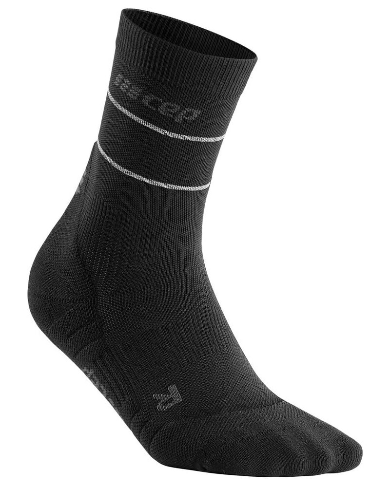 Women's Compression Reflective Socks | Mid Cut Socks Black $13.70 Activewear