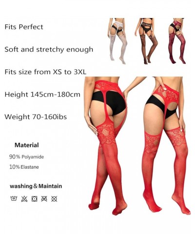 Womens High Waist Tights Fishnet Stockings Suspenders Pantyhose Mesh Thigh High Pantyhose Stockings Stockings Leggings Yl6-re...