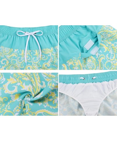 Womens Bathing Boardshorts Swim Shorts Quick Dry with Lining Tropical Green $13.51 Swimsuits