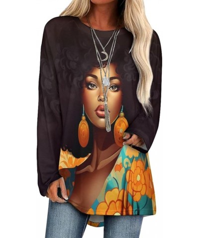 Black Women African American Tops for Women Vintage Loose Crew Neck Long Sleeve Spring Fall Sweatshirt Aiafro011 $23.93 Hoodi...