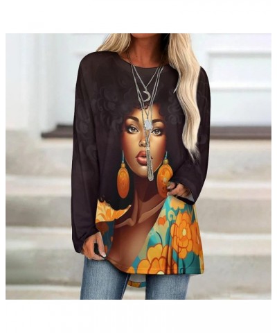 Black Women African American Tops for Women Vintage Loose Crew Neck Long Sleeve Spring Fall Sweatshirt Aiafro011 $23.93 Hoodi...