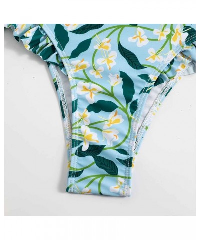 Traje de baño de dos piezas para Mujer, Falda Playa Traje baño Estampado Floral 2 piezas Traje baño Verano Playa A-356 Green ...