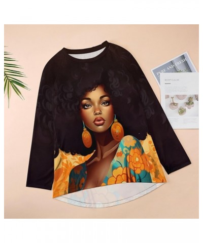 Black Women African American Tops for Women Vintage Loose Crew Neck Long Sleeve Spring Fall Sweatshirt Aiafro011 $23.93 Hoodi...