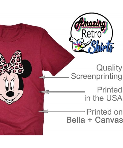 Leopard Minnie Print Bow Portrait, Animal Kingdom Shirt, Safari Shirt Casual Short Sleeve Shirt Raspberry $14.99 T-Shirts