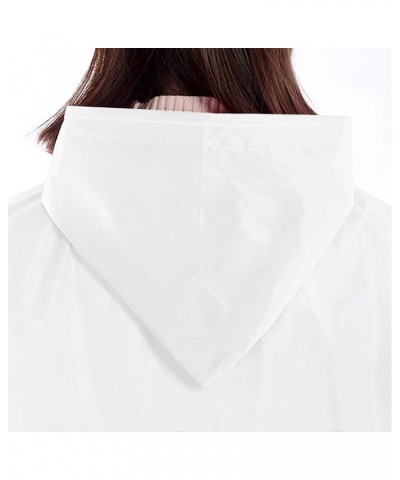 Rain Ponchos for Adults 2 Pack Reusable Rain Coat Clear Raincoats for Women A White $7.64 Coats