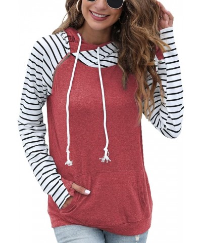 Women’s Shirts with Pocket Casual Pullover Sweaters Long Sleeve T Shirts Sweatshirts Tops Blouses 1rust Red $15.40 Activewear