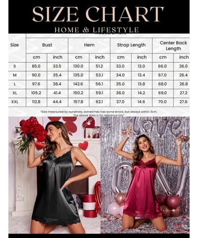 Women's Nightgown V-neck Chemise Sleepwear Lace Nightwear Soft Lingerie for Women S-black $10.19 Sleep & Lounge