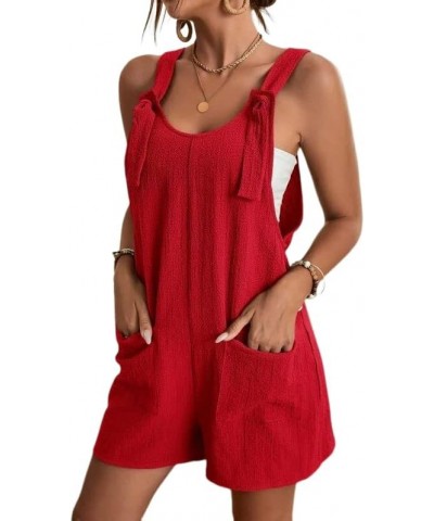 308 Women's Casual Summer Rompers Overalls Jumpsuit Shorts Red $10.46 Overalls