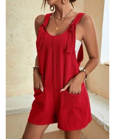 308 Women's Casual Summer Rompers Overalls Jumpsuit Shorts Red $10.46 Overalls