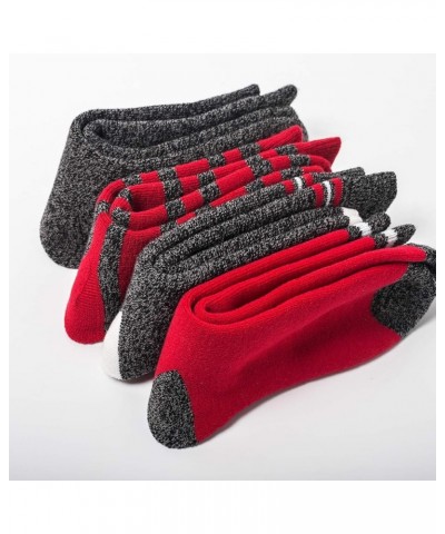 Stylish Men's 4 Pairs Thermal Socks for Winter Extreme Cold Weather Thick Crew Boot Socks Red $10.08 Socks