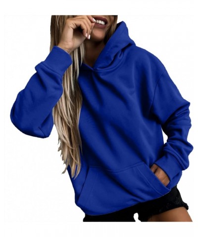 Hoodies for Women Oversized Fall Long Sleeve Hooded Sweatshirts Teen Girls Lightweight Comfy Drawstring Tops Pullover 01 blue...