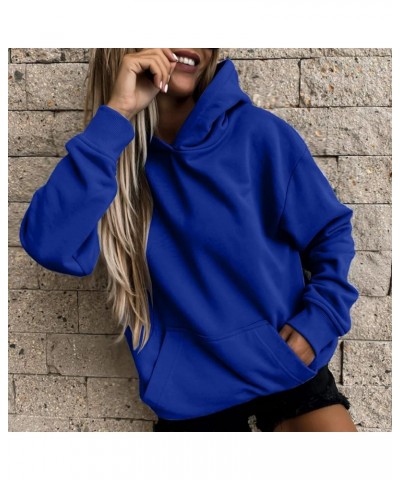 Hoodies for Women Oversized Fall Long Sleeve Hooded Sweatshirts Teen Girls Lightweight Comfy Drawstring Tops Pullover 01 blue...