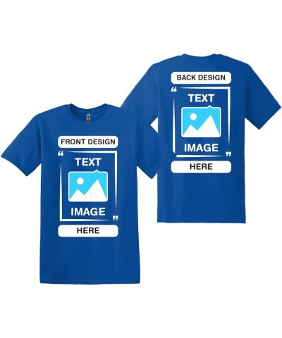 Custom T-Shirts - Personalized Unisex Crewneck Tee Shirt - Customize Your Image, Text & Photo - Men Women Adult Royal $7.64 T...