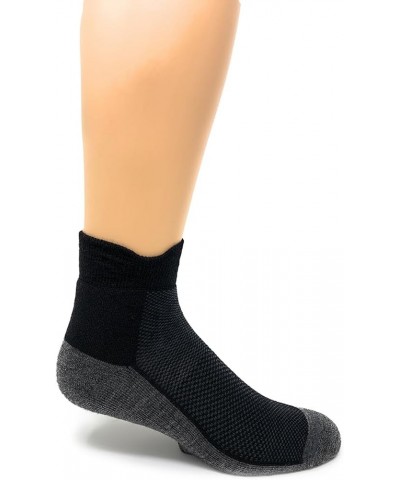 Unisex High Performance Cross Trainer Athletic Alpaca Socks Black/Grey Quarter Ankle $15.10 Activewear