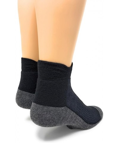 Unisex High Performance Cross Trainer Athletic Alpaca Socks Black/Grey Quarter Ankle $15.10 Activewear