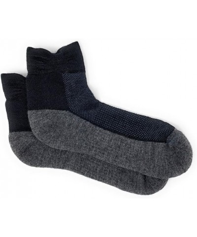 Unisex High Performance Cross Trainer Athletic Alpaca Socks Black/Grey Quarter Ankle $15.10 Activewear