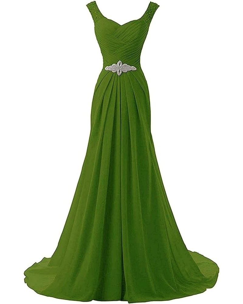 Prom Dress Long Formal Dresses for Women Wedding Guest Dresses Evening Dresses Chiffon Beach Wedding Dress Olive $35.20 Dresses