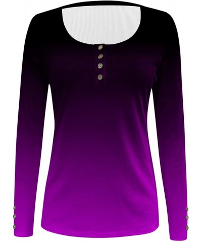 Tops for Women Long Sleeve Cute Pattern Undershirt Boat Neck Color Matching Crochet Striped Womens Blouses S-417 Purple $7.69...