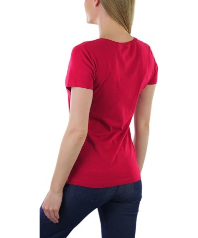 Women’s Basic Short Sleeve V-Neck Tee Classic - Burgundy $8.93 T-Shirts