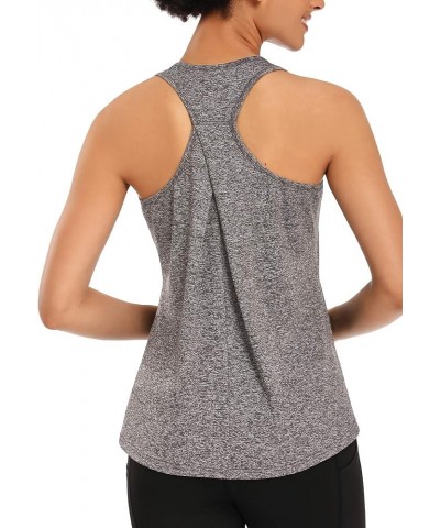 Womens Workout Tops Yoga Tank Tops-Sleeveless Exercise Athletic Gym Sport Shirts Racerback Tank Tops Grey $10.19 Activewear