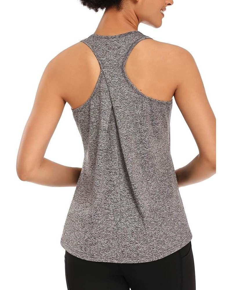 Womens Workout Tops Yoga Tank Tops-Sleeveless Exercise Athletic Gym Sport Shirts Racerback Tank Tops Grey $10.19 Activewear