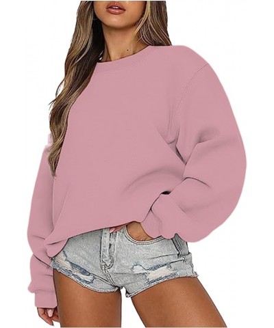 Womens Sweatshirts Fashion Gradient Printed Sweatshirt Round Neck Color Block long-sleeved sweater Casual Tops Pink $8.39 Hoo...