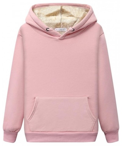 Womens Sherpa Lined Hooded Sweatshirt Active Fleece Coat Pink $26.14 Jackets