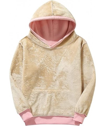 Womens Sherpa Lined Hooded Sweatshirt Active Fleece Coat Pink $26.14 Jackets