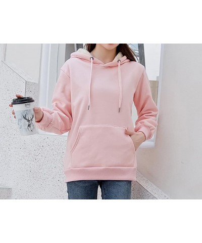 Womens Sherpa Lined Hooded Sweatshirt Active Fleece Coat Pink $26.14 Jackets