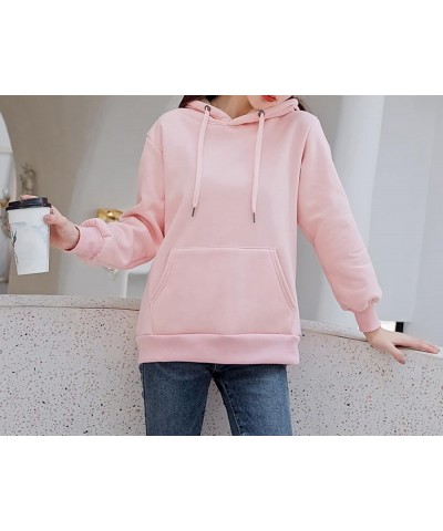 Womens Sherpa Lined Hooded Sweatshirt Active Fleece Coat Pink $26.14 Jackets