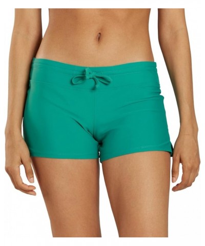 Women's High Waisted Swim Board Shorts, Active Swim Short Bottom, Internal Built-in Brief, Adjust Drawstring Waistband Jade $...