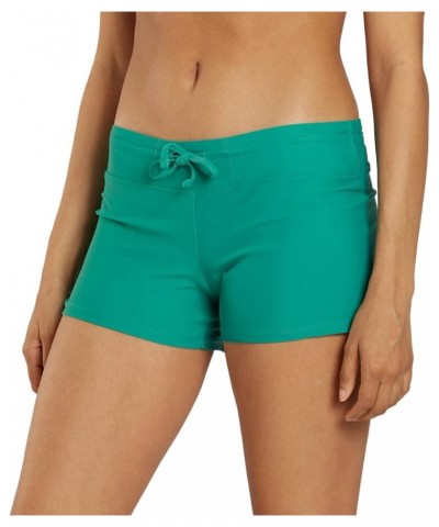 Women's High Waisted Swim Board Shorts, Active Swim Short Bottom, Internal Built-in Brief, Adjust Drawstring Waistband Jade $...