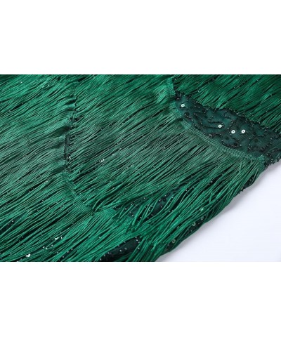 1920s Sequin Vintage Dress Beaded Gatsby Flapper Dress with Accessories Set Tassel 2 & Green $30.55 Sets