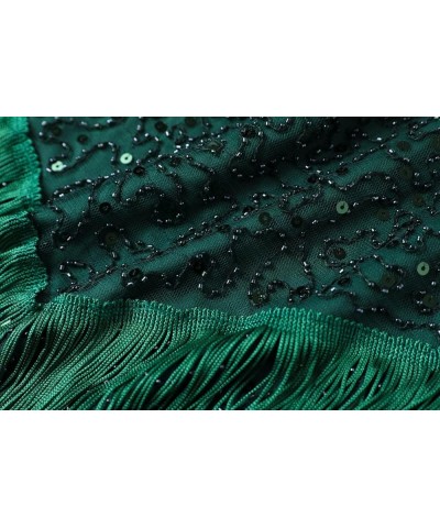 1920s Sequin Vintage Dress Beaded Gatsby Flapper Dress with Accessories Set Tassel 2 & Green $30.55 Sets